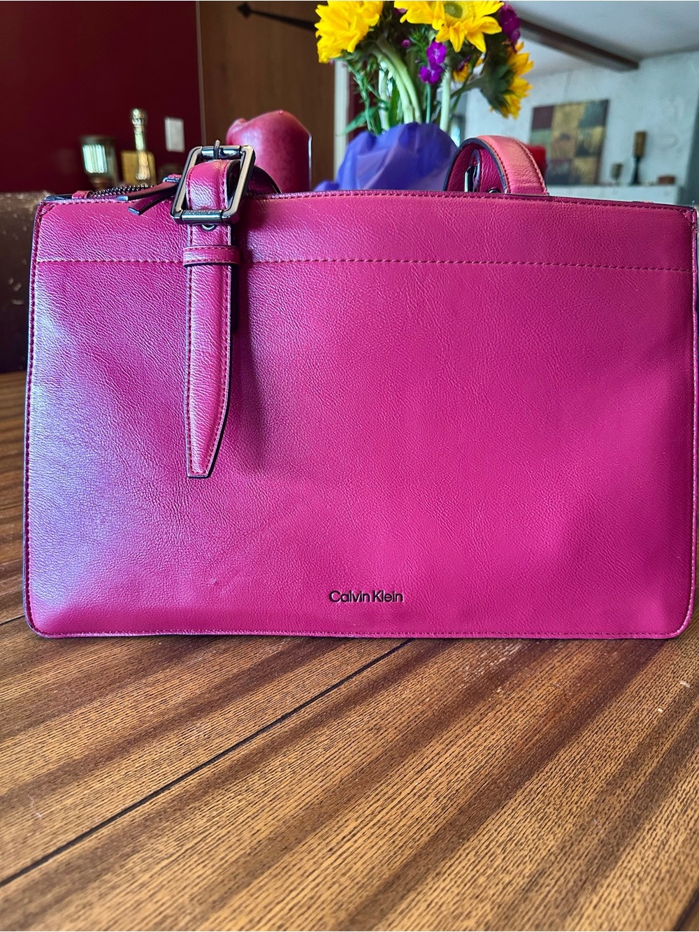 Calvin Klein Women’s Havana Tote in Cranberry